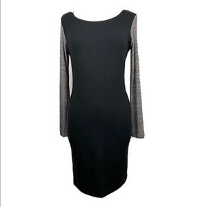LNA Dress Black Gray Long Sleeves